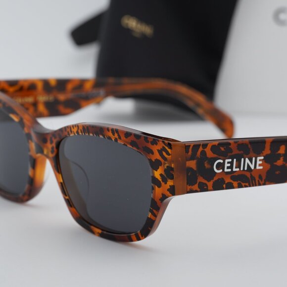 Celine CL40197U 99A Square Sunglasses - Brown Animal Havana/Grey main image 10